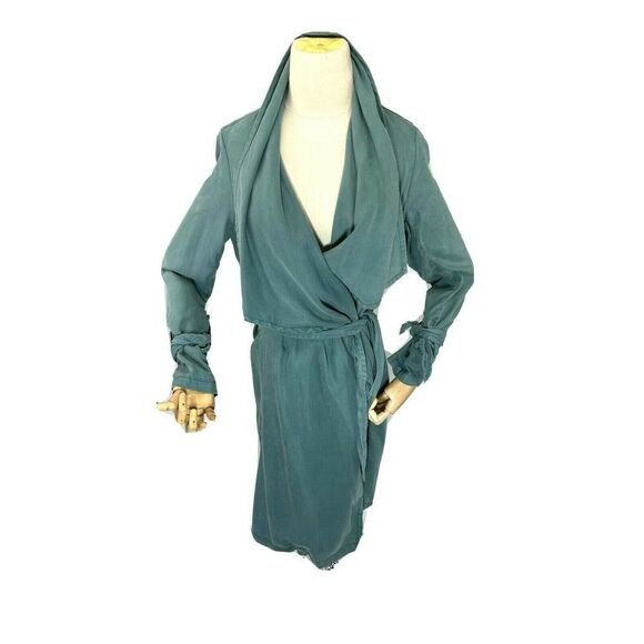 MAX JEANS Womens Mid Length Duster Jacket Tie Waist Size XS Open Front NEW - Picture 11 of 11